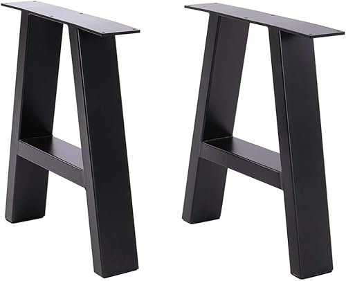 INMOZATA Tischbeine Metall 2 Stück A Form Tischfüße Schwarz Tischgestell DIY Möbelfüße für Schreibtisch Couchtisch Esstisch Sitzbank B50 x H71 cm