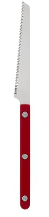 Sabre Paris - Serrated Knife 8.5 inches - Bistrot Collection - Perfect for Tomatoes, Lemons, Breads - Stainless Steel & Nylon - Dishwasher Safe - Burgundy - Brilliant Finish