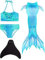 Pyjacos Fisch Tail Mädchen Fisch zum Monoflosse mit Bikini Cosplay，DH06-130