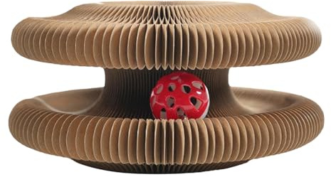 Xijobido Planche À Gratter Pour Chat D'Intérieur | Planche à Gratter Ondulée Pliante pour Chat - Jouet Interactif pour Animal de Compagnie Ondulé en Accordéon avec Balle à Grelot | Pour Maison Chambre