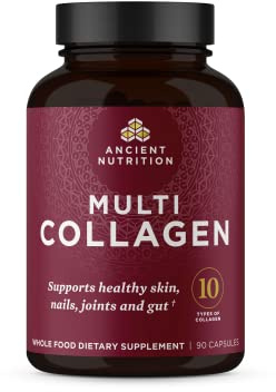 Ancient Nutrition Collagen Peptides Pills, Hydrolyzed Multi Collagen Supplement, Types I, II, II, V & X, Supports Healthy Skin and Nails, Gut Health and Joints, 90 Capsules