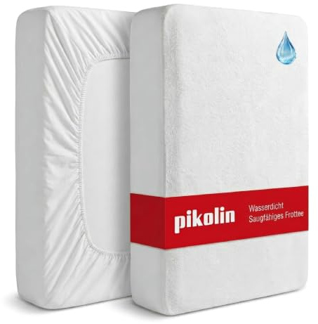 Pikolin Home - Protector de Colchón Impermeable Rizo y Transpirable Absorbente, Certificado Oeko-Tex, para Cama de 120, hasta 32 cm de Altura - Cubrecolchón 120 x 190/200 cm