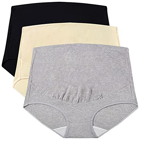 Mama Cotton Women’s Over The Bump Maternity Panties High Waist Full Coverage Pregnancy Underwear Adjustable Waistband (Multicolor A 3 Pack, Size-XL)