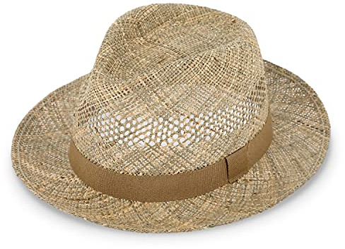 fiebig Sombrero de bogart de hierba marina fina trenzada. marrón 61
