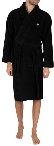 Lyle & Scott Herren Bademantel Lucas: Weicher Frottee, offene Taschen, Adler-Logo - Größen XS-XXL - Bequem, warm und stilvoll