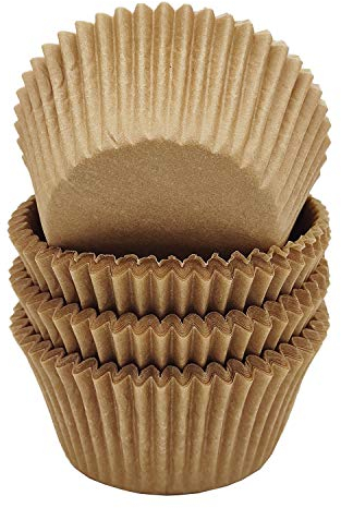 Mombake Lot de 100 caissettes à muffins en papier naturel sulfurisé de qualité supérieure - Taille standard