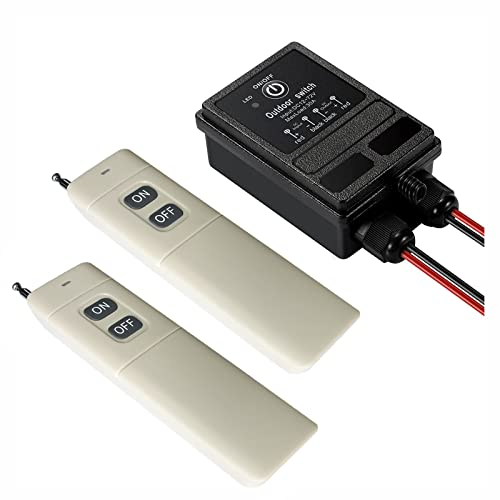 ZHOFONET 12v Funkschalter,IP65 Wasserdicht Fernschalter mit 4900ft Langstrecken,DC 12V/24V/48V/72V/40A Funk Fernbedienung Relais für Rolltorschleusen,Pumpen Leuchten und Diebstahl warnanlagen