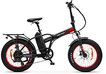 Argento, Mini Max GT, E-Vélo, Moteur 250W, Pneus 20 Pouces, Pliant, Rouge/Noir