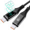 IZHOI USB C auf USB C Kabel 100W,Ladekabel USB C mit LED Anzeige zeigt abwechselnd W/V/A,PD Schnellladekabel für APad Air/APad Pro,MacBook Pro Samsung Galaxy S21/S10/S9/ Plus (2m, Schwarz)