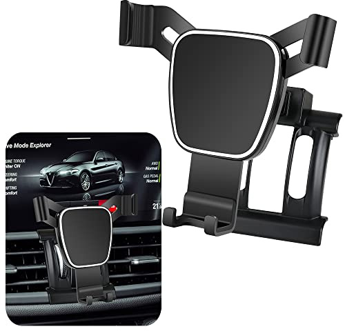 LUNQIN Support de téléphone de voiture pour Alfa Romeo Giulia 2017 2018 2019 2020 2021 2022 2023 Accessoires automobiles Support de navigation Décoration intérieure Support de téléphone portable