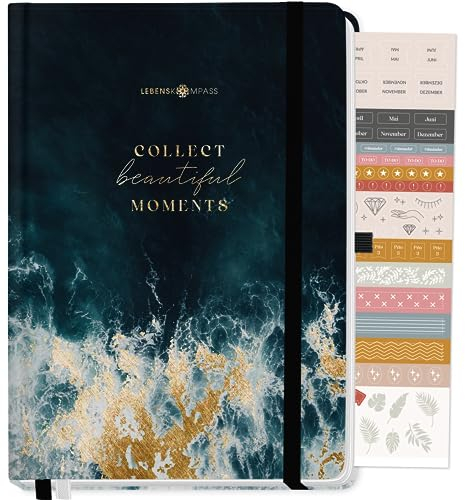 Lebenskompass Bullet Journal PLUS ”Oceanic Notizbuch A4 Extradickes Papier, Gepunktet Dotted 5 mm, Dickes Papier 120 g/m² FSC® - Bujo Buch & Tagebuch