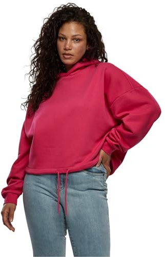 Urban Classics Ladies Cropped Oversized Hoodie Sweatshirt à Capuche, Hibiskuspink, L Femme