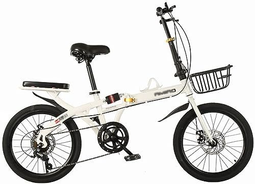 Kcolic Bicicletta Pieghevole 20 Pollici, 7 Marce, Acciaio Carbonio, Piegatura Rapida con Parafanghi, Bicicletta Pieghevole per Adulti C,20inch