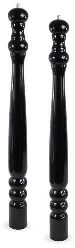 2er Set Salz Pfeffermühle XXL 80 cm aus Holz schwarz lackiert Gewürzmühle mit Keramikmahlwerk