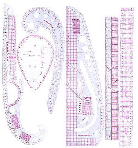 6PCS Regla métrica francesa Ropa Regla de moda Regla de graduación en forma de curva Herramientas de costura para coser Diseño de patrones de confección Ropa de bricolaje Plantilla de dibujo flexible