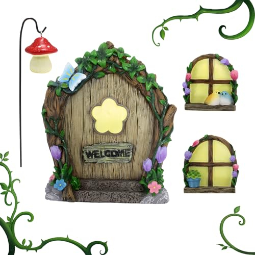 Sternstunde 4 StüCk Schmetterling Feenhaus Gartendeko, Gartendeko FüR DraußEn, Elf Door Gardenmit Dekoration, FüR Outdoor BäUmedekorationHandwerk, FüR Hergestellt Aus Harz