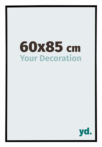 Your Decoration - Bilderrahmen 60x85 cm - Schwarz Matt - Bilderrahmen aus Kunststoff mit Acrylglas - Antireflex - 60x85 Rahmen - Evry