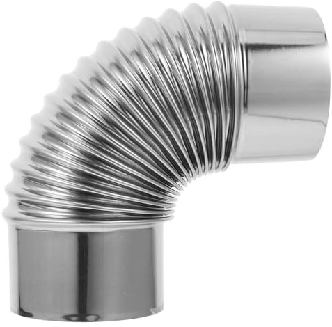 COOPHYA 90degré Tuyau De Poêle à Acier Inoxydable Évacuation des Fumées pour Cheminées Et Poêles De Camping Installation Facile Et Sécurisée