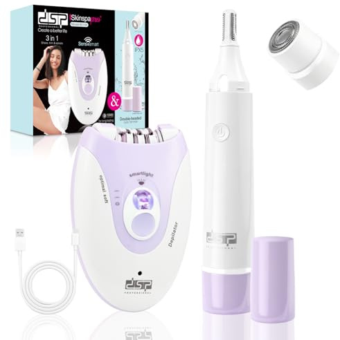 DSP Epilator and Shaver for Women, 2-in-1 Cordless Hair Remover