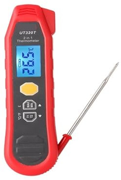 Thermomètre infrarouge 2 en 1, thermomètre numérique UT320T, sonde de mesure de température -40 °C à 300 °C