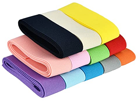 BENECREAT 12 Farben 12m Band Elastisch 30mm Breiter Stretch Nähen Handwerk Gummiband Für Haargummis Stirnbänder