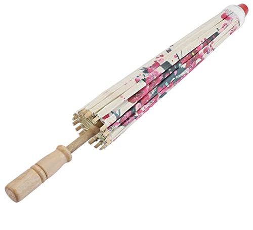 Greensen 22-inch Traditional Chinese Oiled Paper Umbrella, Handmade Plum Blossom Design for Wedding, Dance, Photography, Cosplay Decoration