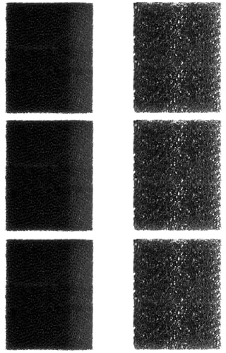 AquaMiracle Replacement Filter Sponges (6-Month Pack) for Aquarium Filter, Including 3 x Fine Sponge & 3 x Coarse Sponge