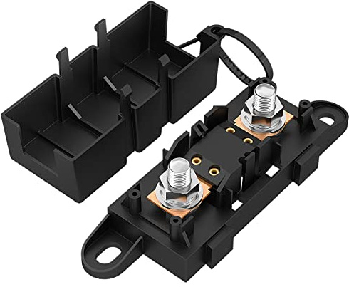 Joinfworld MEGA/AMG Fuse Holder with 80A Mega/AMG Fuse M8 | Automotive Mega Fuse and Holder with Protective Cove for Cars, Trucks, Construction Vehicles, Buses, Caravans
