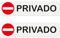 YIKIADA Cartel Adhesivo Privado - Señal Privado por Puerta Material de Aluminio 20 CM X 5 CM - 2 Piezas
