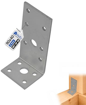 GEZU IMPEX Vinkelbeslag 90 x 35 x 40 mm, Galvaniserad, Set med 28 st, vinkeljärn, vinkelanslutning
