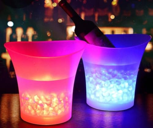 Bdit Accessori Secchiello Ghiaccio con Cassa e Luce, Secchiello Ghiaccio Vino da 5L, Porta Ghiaccio Elegante con Musica, Ideale per Spiaggia e Eventi Speciali