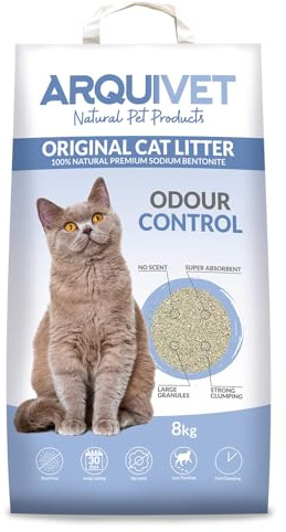 Original Cat Litter - Odour Control - Lecho higiénico para Gatos - 8 kg (sin Aroma) - Ayuda a Eliminar olores y bacterias
