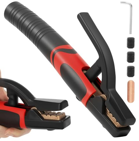 HSHGZSR Welding Tong Radiate Quickly Insulated Handle Red Copper Electrode Holder for Welding Work with Strong Gripping Force