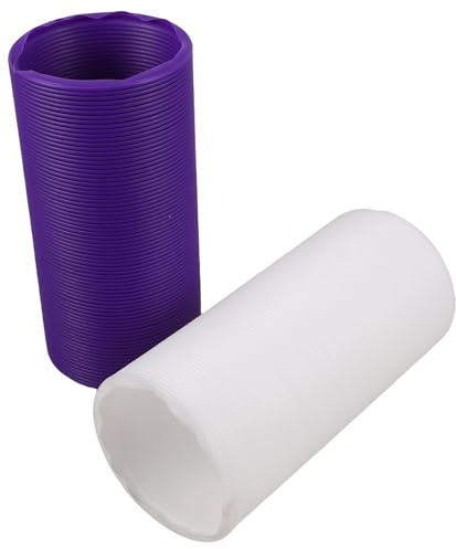 BESPORTBLE 2Pcs Large Expandable Plastic Pet Tunnel for Hamsters and Small Animals, White and Purple Chew-Resistant Tube Hideout Play Tunnel for Guinea Pigs, Chinchillas, and Rabbits