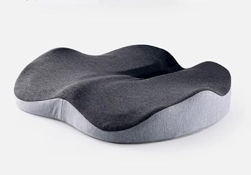 Cojín Ergonómico de Alta Densidad (Máx. 150kg) para Alivio del Coxis - Cojín de Asiento para Silla de Oficina, Coche y Viajes - Espuma de Memoria con Funda de Malla 3D.