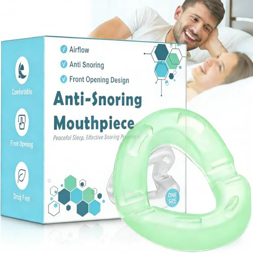 Anti Snoring Devices, Lightweight Snoring Mouthpiece,180 Open Front Design - Effective Snore Aids, Ready to Use Anti Snoring Mouthpiece Devices, Snore Stopper - Green