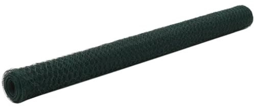 vidaXL Grillage Acier 25x1,5m Épaisseur 0,7mm Hexagonal Vert Clôture de Jardin