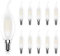 Tuoplyh 10er C35 4W Retro Nicht Dimmbar Glühfaden LED Kerze Lampe, 2700K Warmweiß 400 Lumen, Ersatz für 40W Glühlampen, E14 Fassung, Flamme Form, Milchglas, CRI>80,360° Abstrahlwinkel