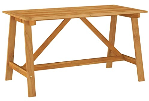 vidaXL Akazienholz Massiv Garten Esstisch Gartentisch Holztisch Gartenmöbel Tisch Küchentisch Esszimmertisch Terrassentisch 140x70x73,5cm