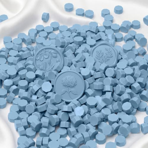 UNIQOOO 1 Box Dusty Blue Sealing Wax Beads Nuggets for Wax Seal Stamp, Perfect for Wedding Invitations, Gift Wrapping, Wine Packages, Arts and Crafts Project