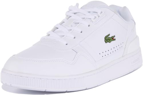 Lacoste Herren Low-Top Sneaker T-Clip 0120 2 SMA, Männer Halbschuhe,schnürschuhe,schnürer,Business,Freizeit,WHT/WHT (21G),46 EU / 11 UK