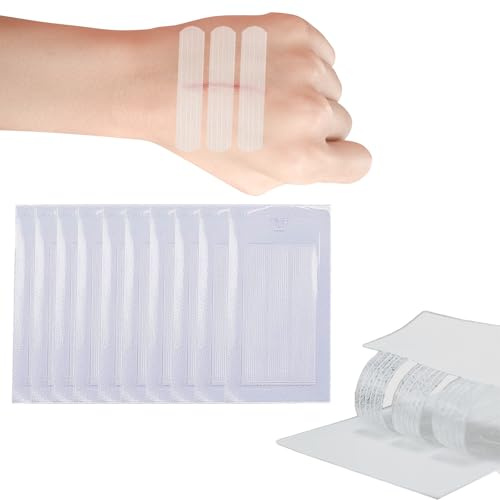Cintas para Cerrar Heridas en la Piel - 30 Piezas de Cinta para Suturas de Emergencia, Vendajes Adhesivos para Cerrar Pequeñas Rasguños, Envasado Individual Estéril