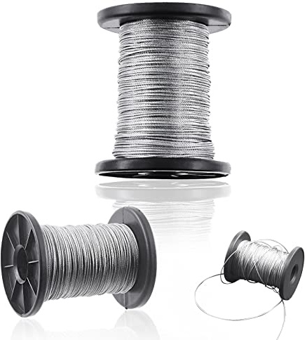Swpeet 1Pcs 100 Feet Picture Hanging Wire, Picture Wire for Mirrors, Photo Frame Picture, Clock, Art Work Support & Hanging up to 50lbs