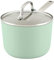 KitchenAid Harteloxierte Keramik-Antihaft-Kochgeschirr-Saucenpfanne mit Deckel, 3 Viertel, Pistazie