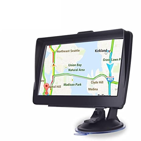 KOZWAY Navigatore GPS per Camion Auto GPS Sistema di Navigazione da 7 Pollici con sunvisor 256 8 GB. Truck SAT Navigator. FM. Mappe gratuite del trasmettitore.