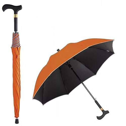 AVIITI Outdoors Walking Cane Umbrella, Non Slip City-Safewalking Windproof Stick Umbrella, Tourism Multifunction Crutch Umbrella Men Women,H,83cm/32.6inch