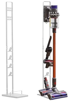 MORANGO Soporte de Aspiradora Compatible con Dyson V15 V12 V11 V10 V8 V7 V6 - DC58/ DC59/ DC62/ DC74 - Organizador de Almacenamiento de Suelo Sin perforar la Pared.