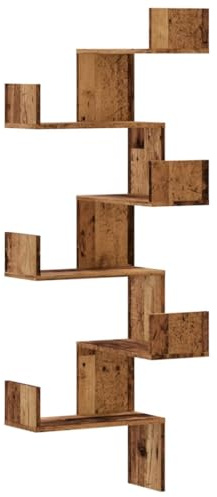 vidaXL Scaffale Angolare Muro Legno Antico 45x45x147 cm Multistrato
