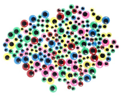 WOONEKY 200 Adesivi Occhi Mobili Autoadesivi per Bambole in Plastica Resistente Decorazioni Cartoon Fai da Te Set 200 Pezzi per Lavoretti Creativi e attività
