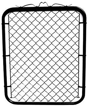 Black Coated Chain Link Garden Walking Fence Gate 48-inch Overall Height by 32-inch Frame Width (Fit a 36-inch Opening), 1 Pack No-Assembly Chain Link Walk-Through Gate